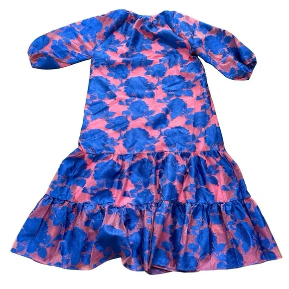 NEW Abbey Glass x Tuckernuck Elise Dress Pink and Blue Tea Rose Organza XL$365 - Picture 6 of 13